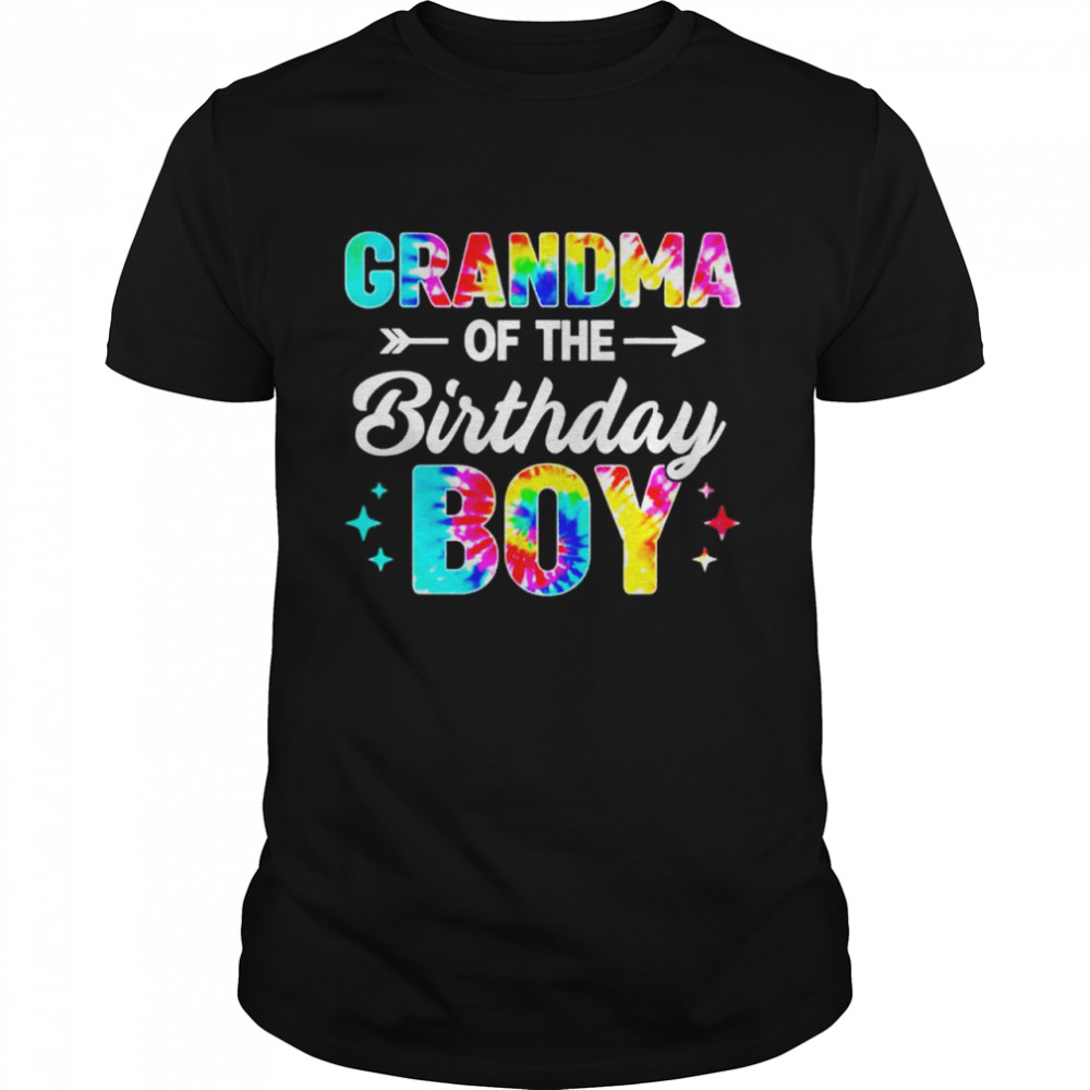Grandma Of The Birthday Boy Tie Dye Family Matching Shirt
