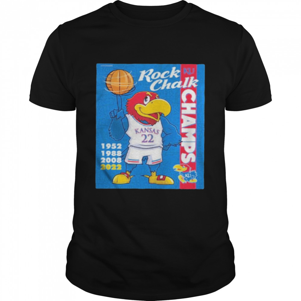 Kansas Jayhawks mascot rock chalk champs shirt