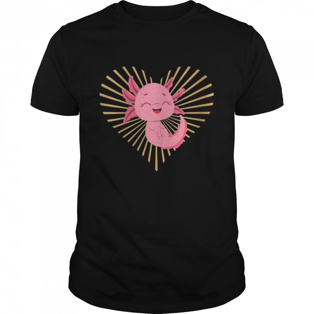 Womens Axolotl Heart Axolotl Amphibian Fish Shirt