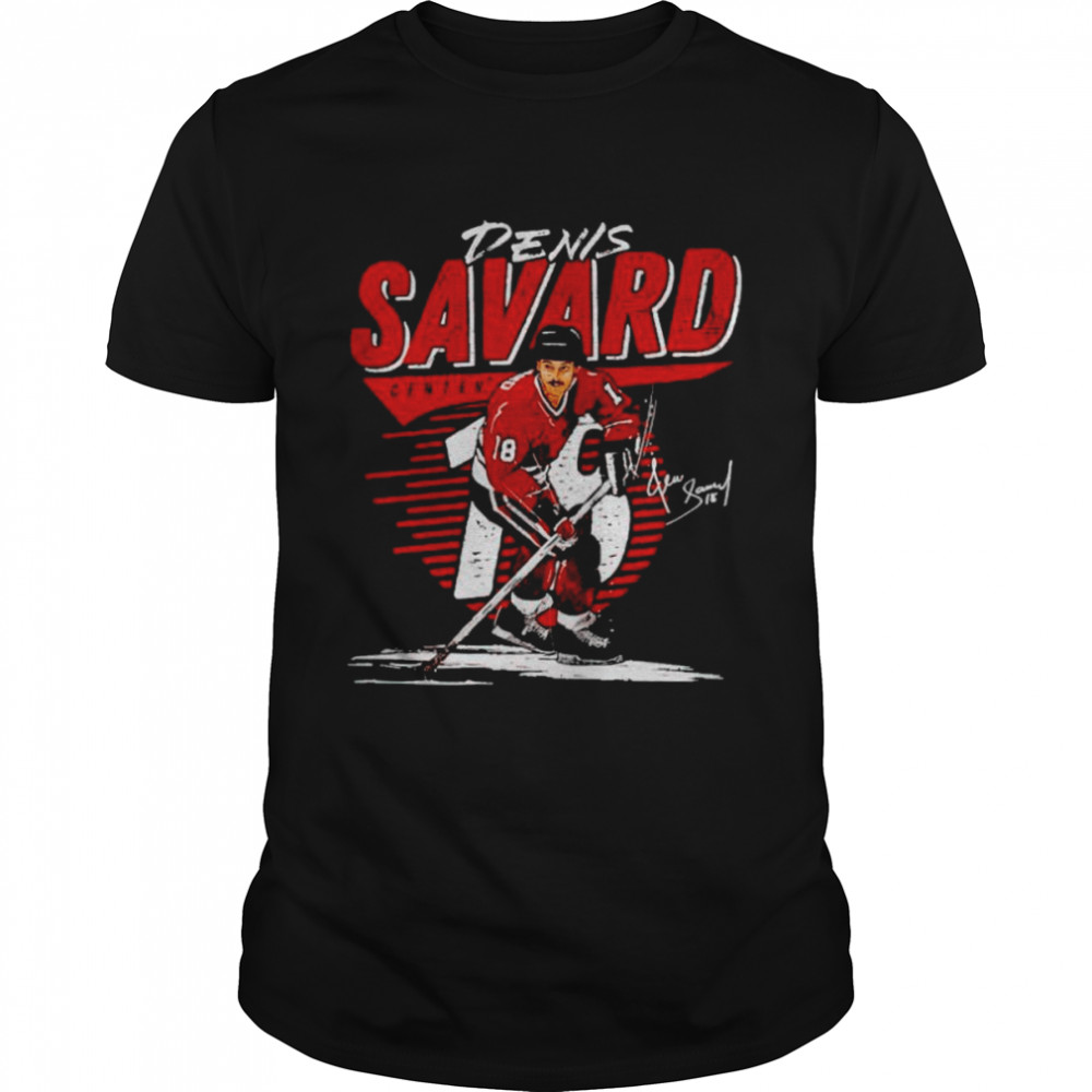 Chicago Blackhawks Denis Savard Center Signature Shirt