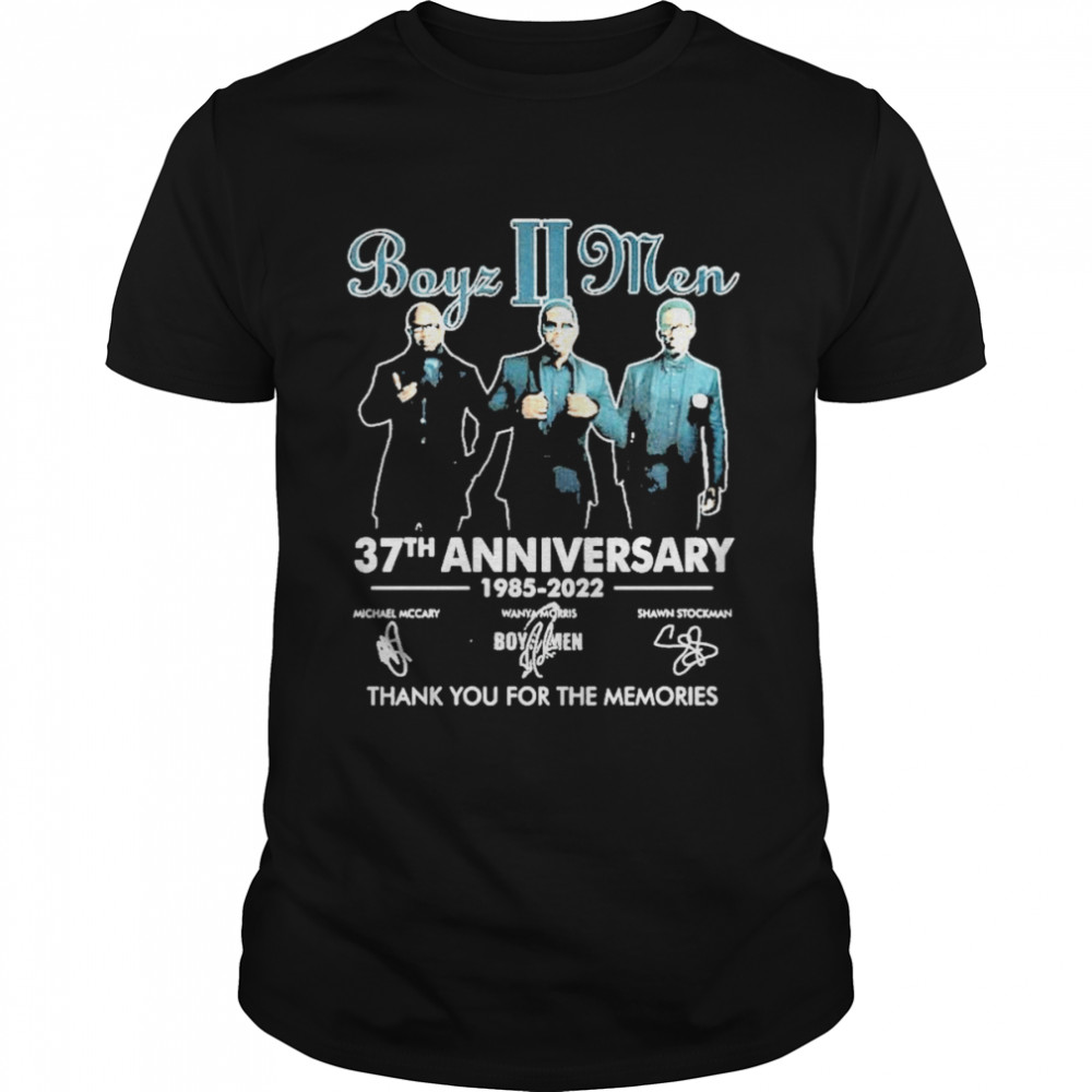 boyz Ii Men 37th Anniversary 1985-2022 Michael Mccary Wanya Morris Shawn Stockman Signatures Thank Shirt