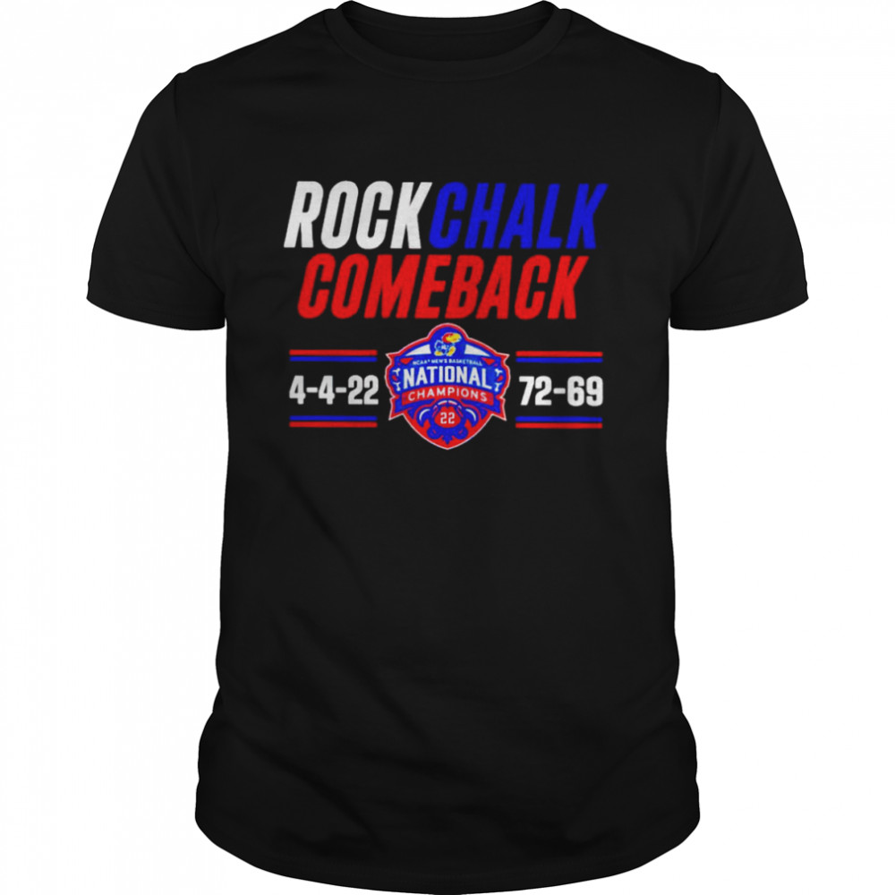 Kansas Jayhawks rock chalk comeback score shirt