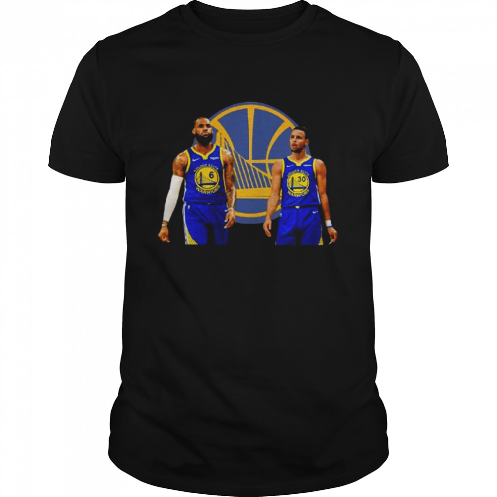 Lebron james play with steph curry golden state warriors shirt