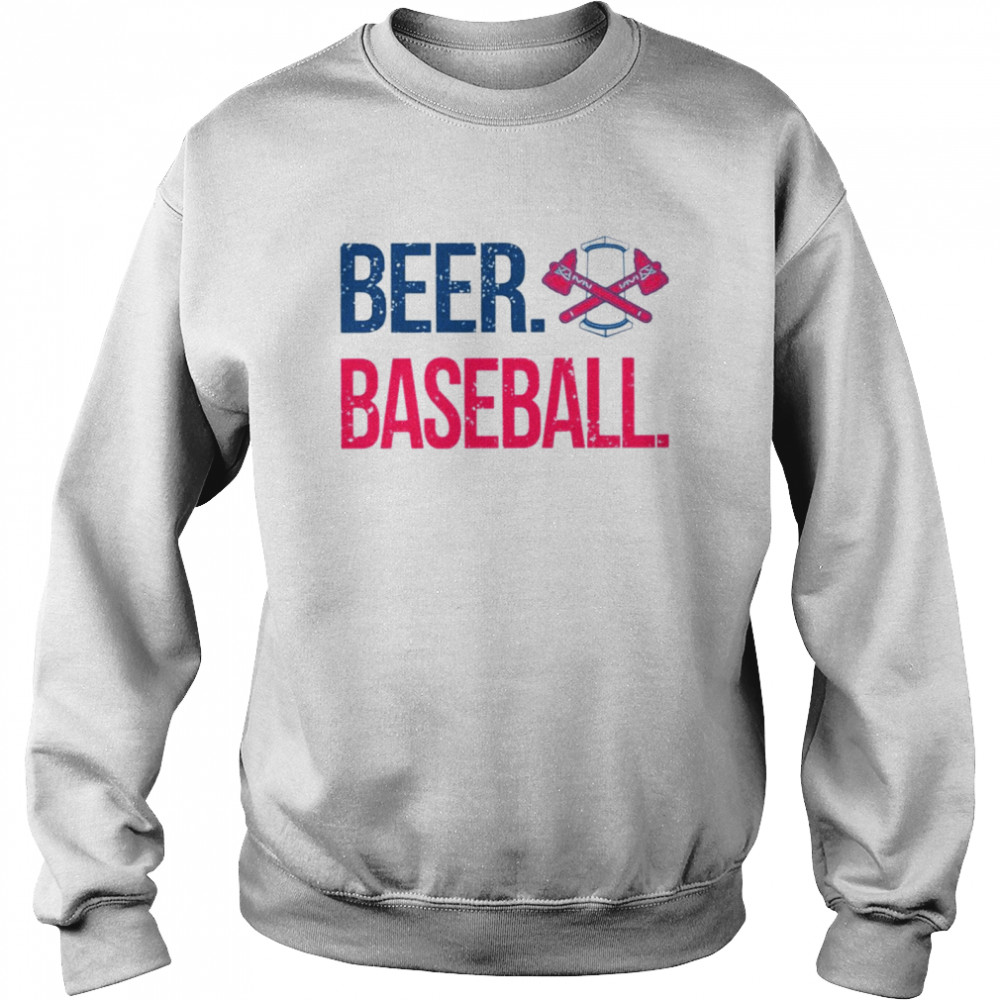 atlanta braves beer baseball shirt unisex sweatshirt