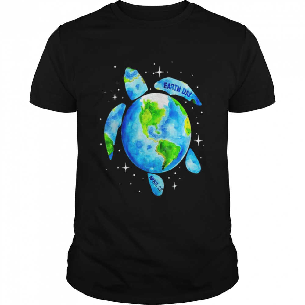 Earth Day 2022 Restore Earth Sea Turtle Art Save The Planet Shirt