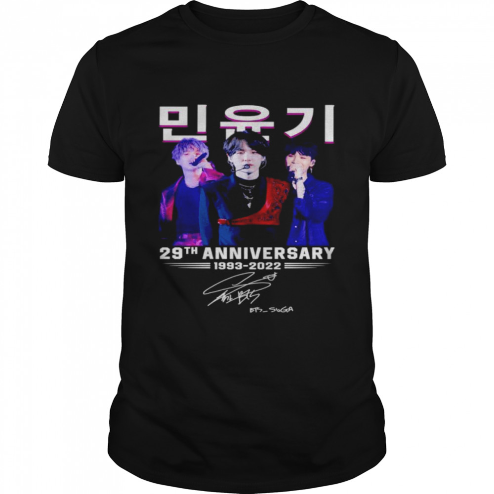 BTS Suga 29th anniversary 1993 2022 signature shirt