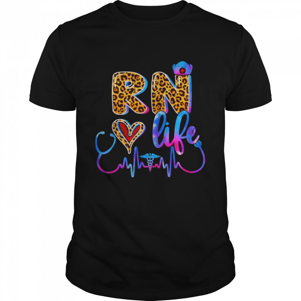 Rn Love Life Leopard Nurse Healthcare Shirt