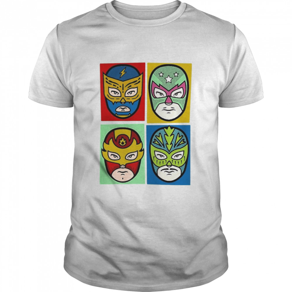Cartoon Luchador Mexican Wrestlers Lucha Wrestling Shirt