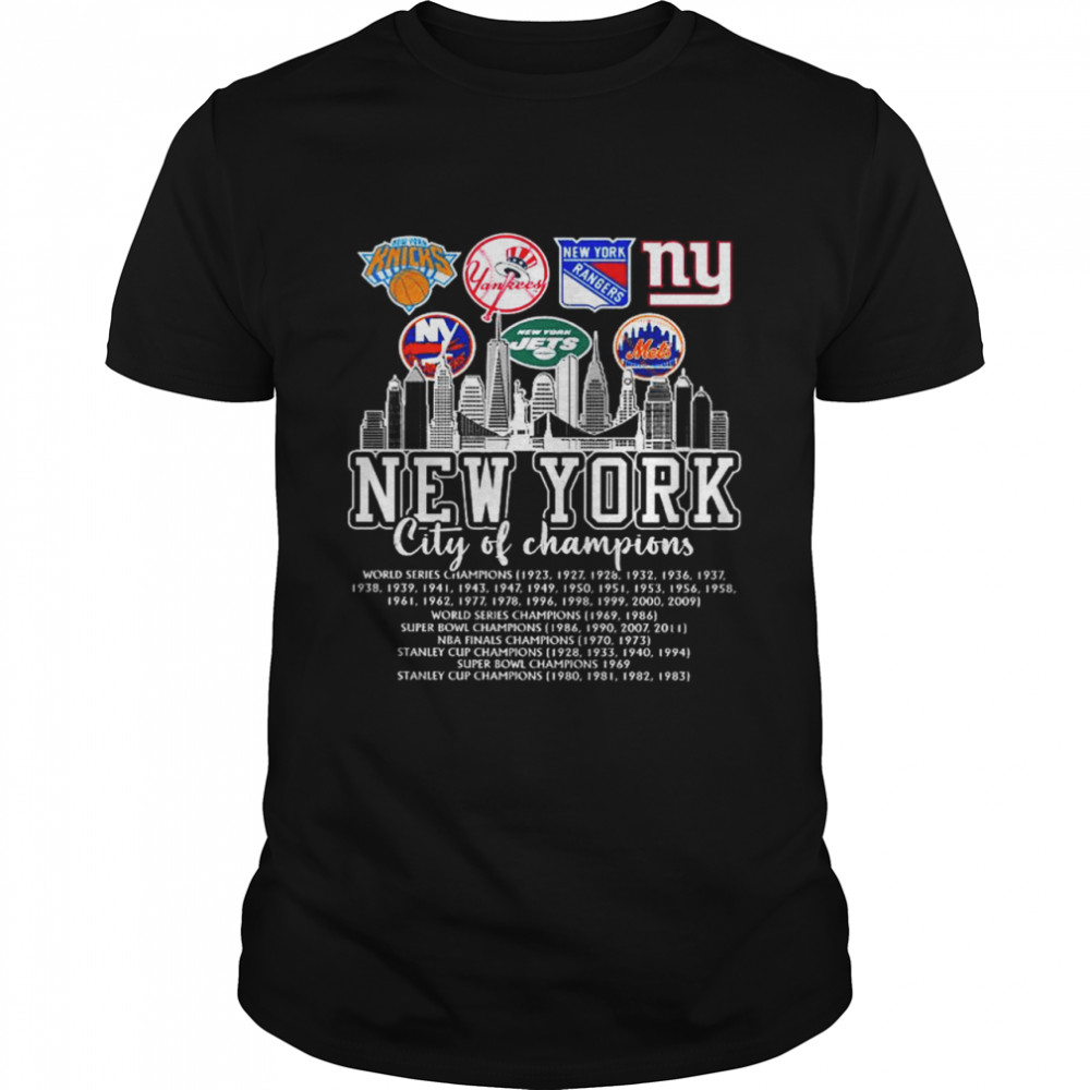 New York Knicks New York Yankees New York Rangers New York Giants New York city of champions shirt Classic Men's T-shirt
