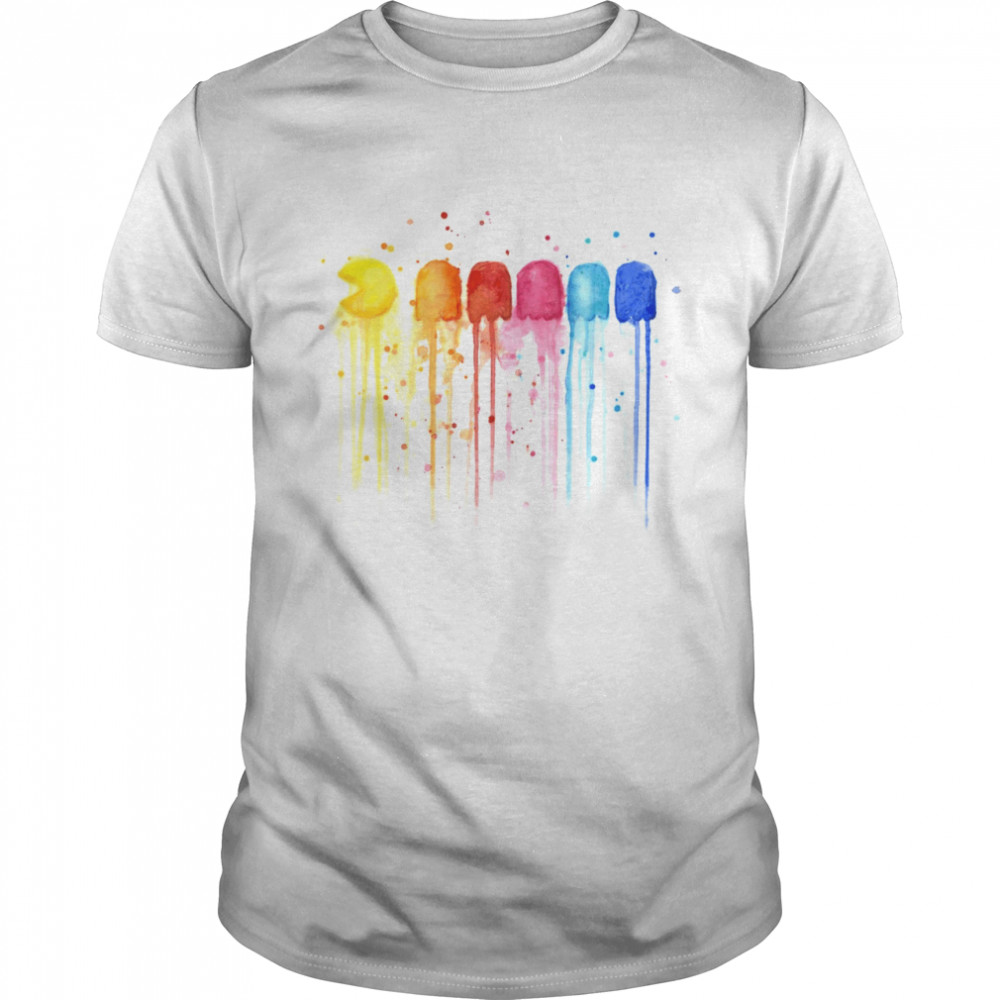Pacman Watercolor Rainbow T-Shirt