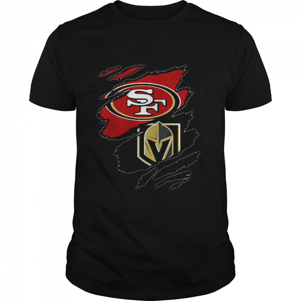 Sport 2 teams Vegas Golden Knights and San Francisco 49ers Blood inside shirt