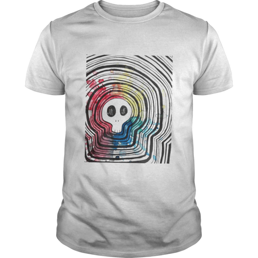 Skull rainbow Sound wave shirt Classic Men's T-shirt