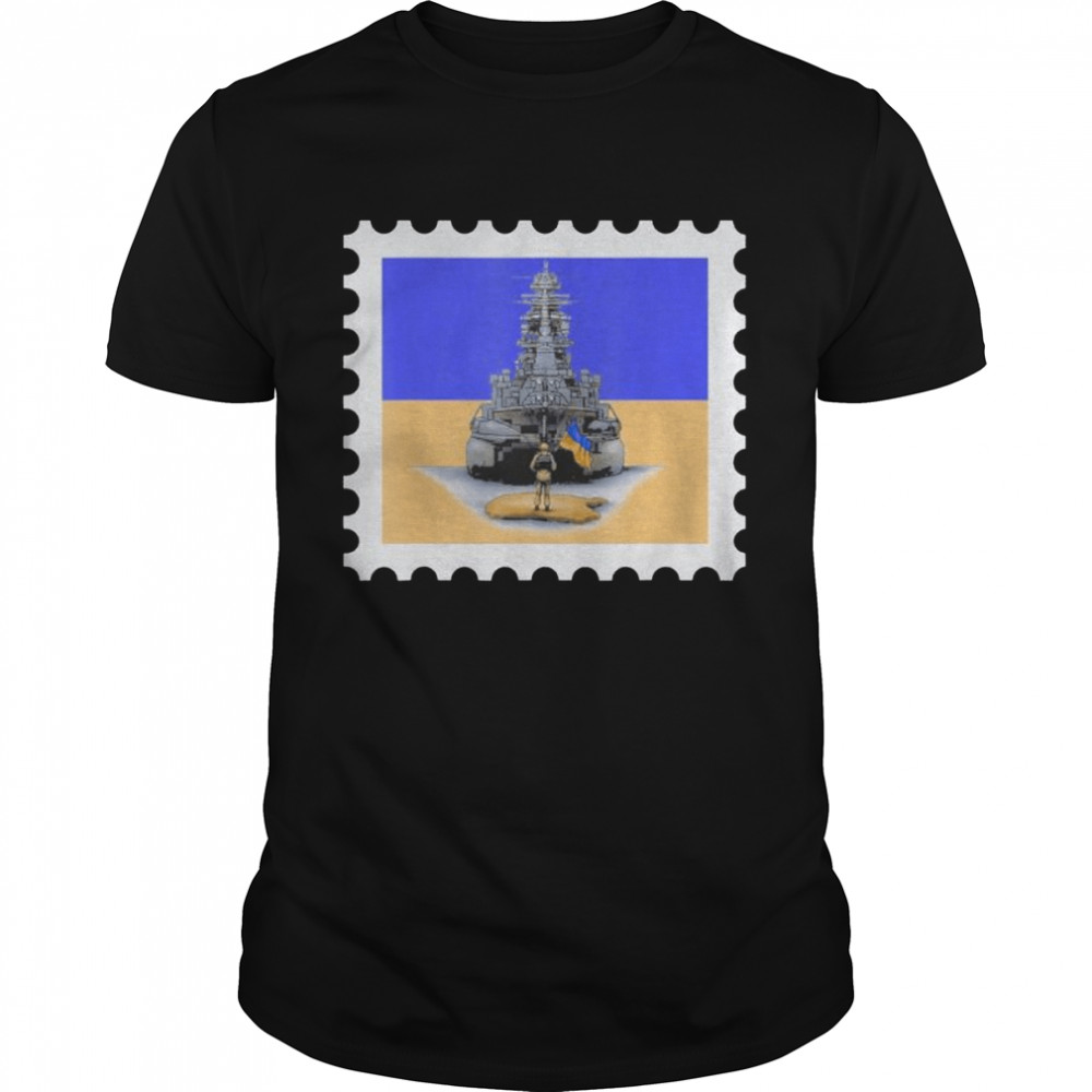 Ukraine postage stamp soldier flag pride shirt