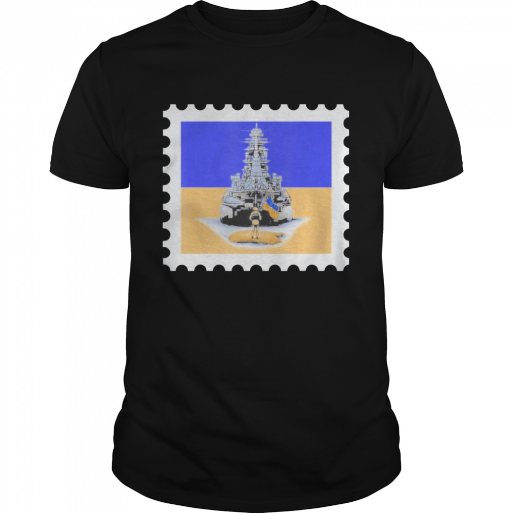 Ukraine Postage Stamp Soldier Flag Pride Vintage Shirt