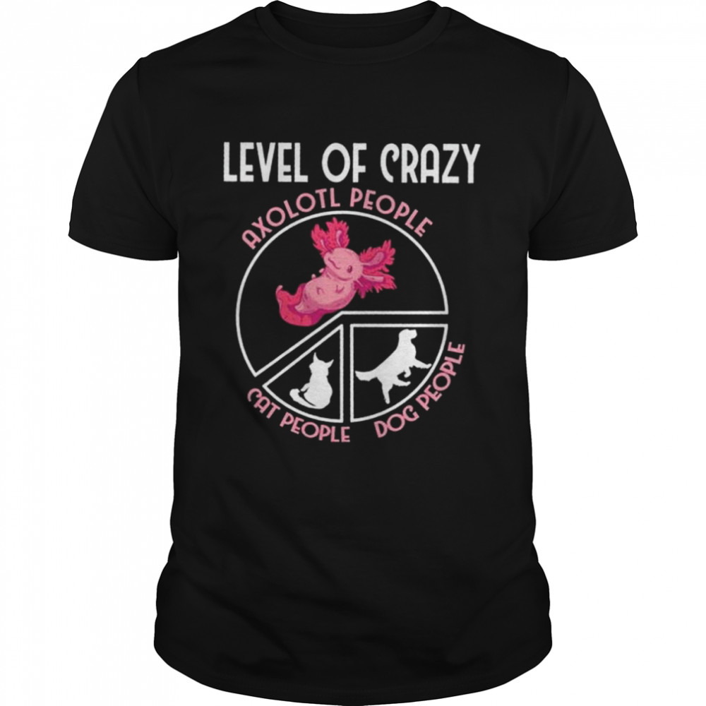 Level Of Crazy Axolotl People Cat People Dog People Shirt
