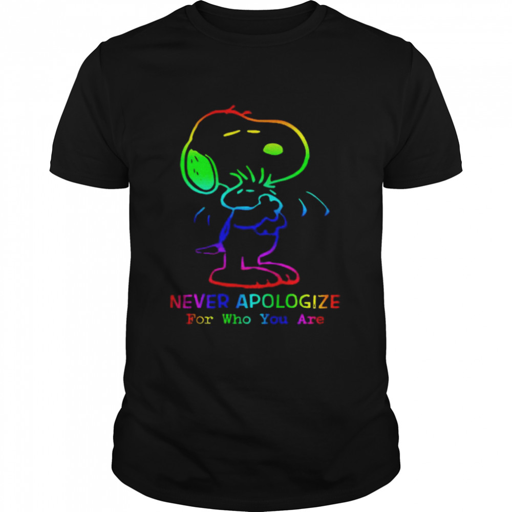 Lgbt Snoopy Never Apologize For Who You Are Shirt