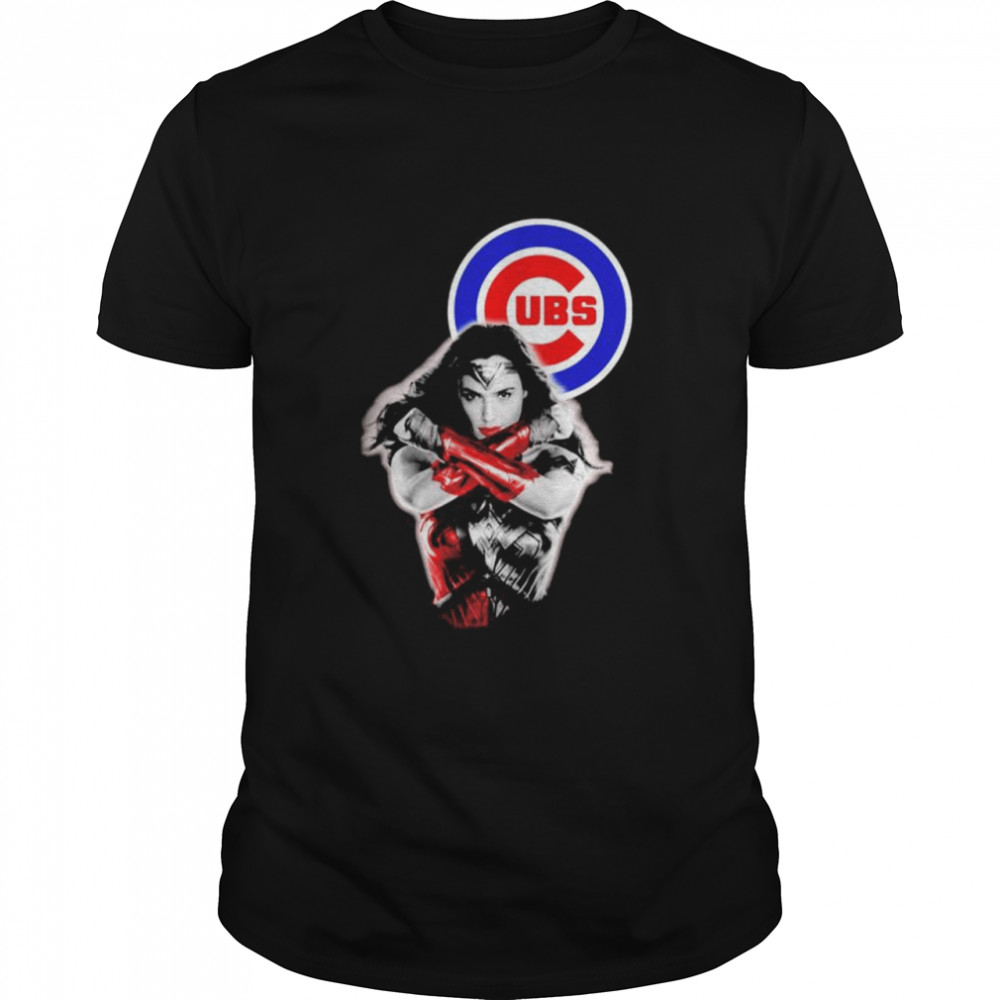 Wonder Woman Chicago Cubs logo T-shirt