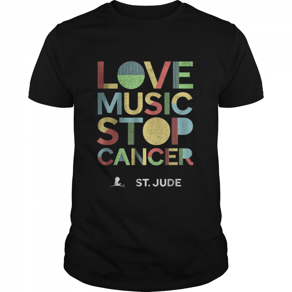 Love Music Stop Cancer St Jude Music T-Shirt