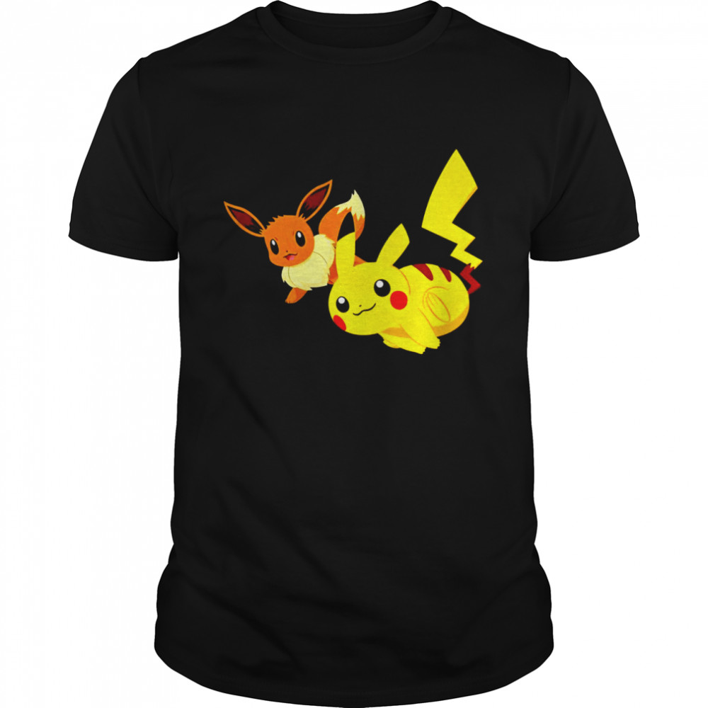 Pokemon Eevee And Pikachu Characters Shirt