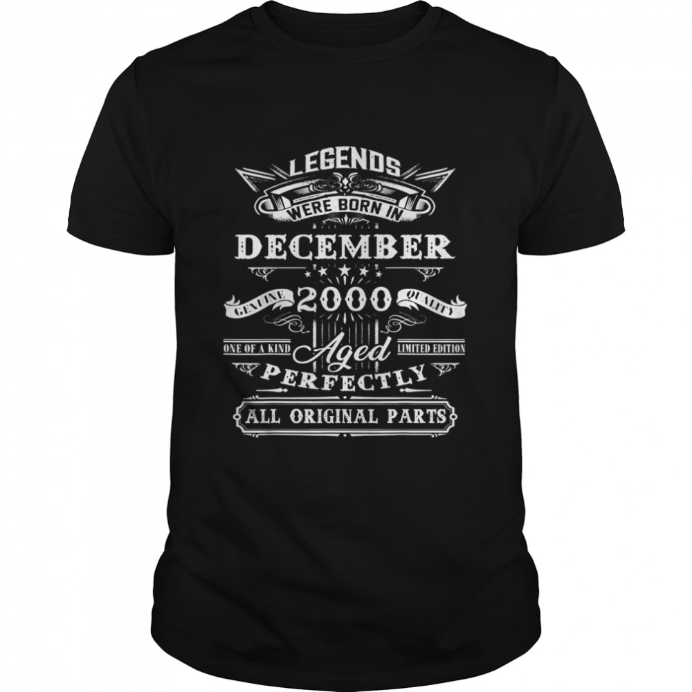 22Nd Birthday For Legends Born December 2000 22 Years Shirt