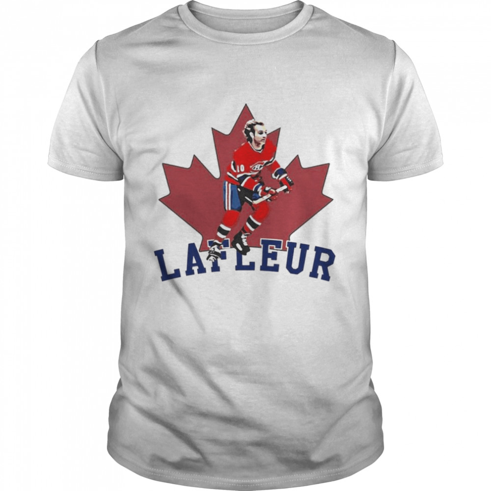 Canadian Hockey Player Guy Lafleur Maple Leaf T-Shirt