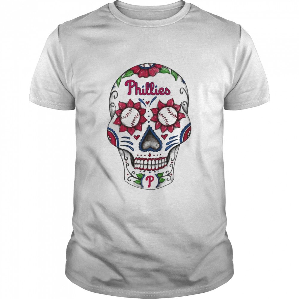 Sugar Skull Philadelphia Phillies baseball shirt
