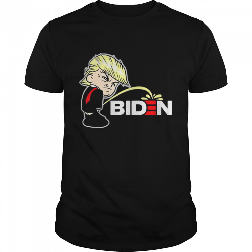 AntI Biden Trump peeing pissing on Biden political shirt