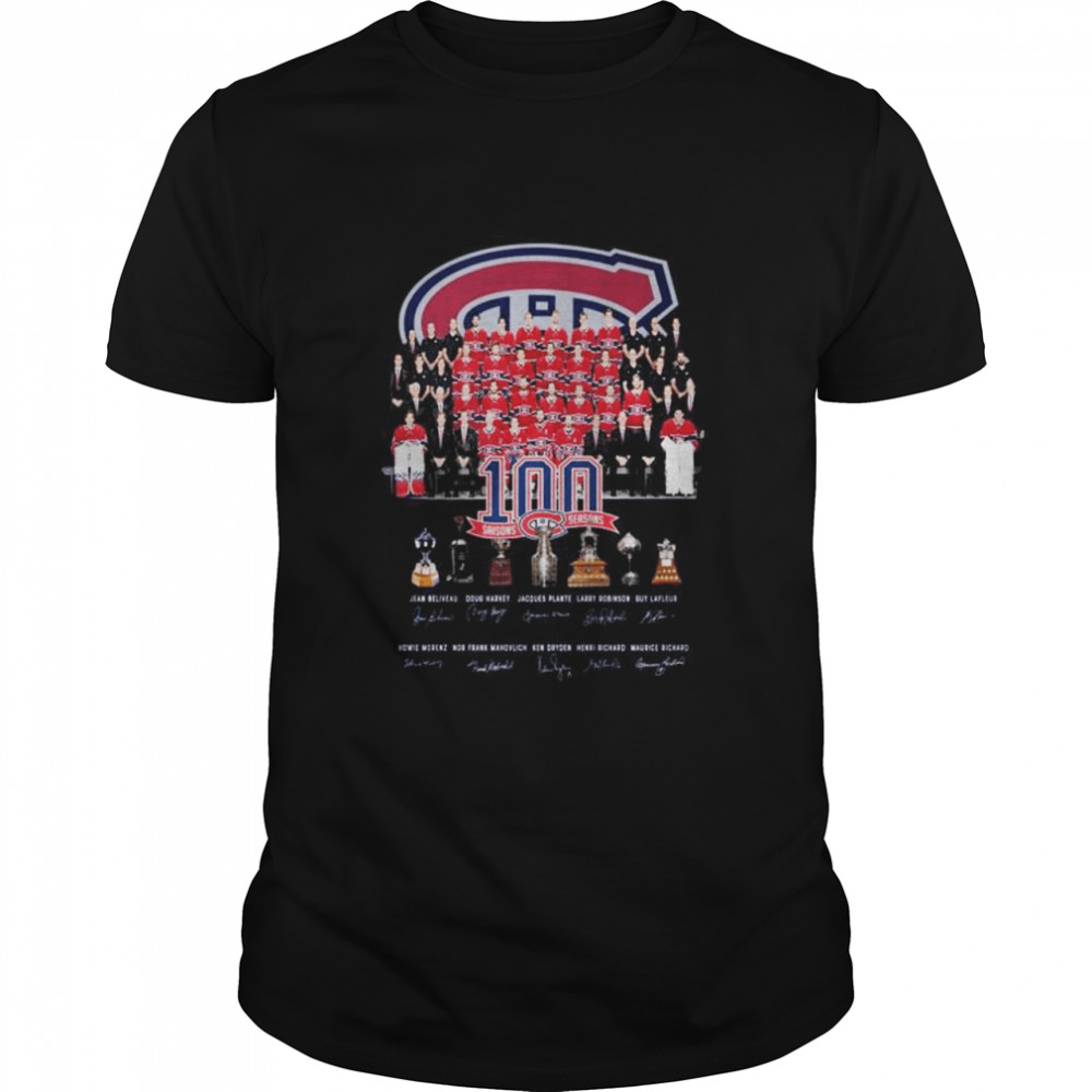 Montreal Canadiens 100 Saisons Seasons signatures shirt