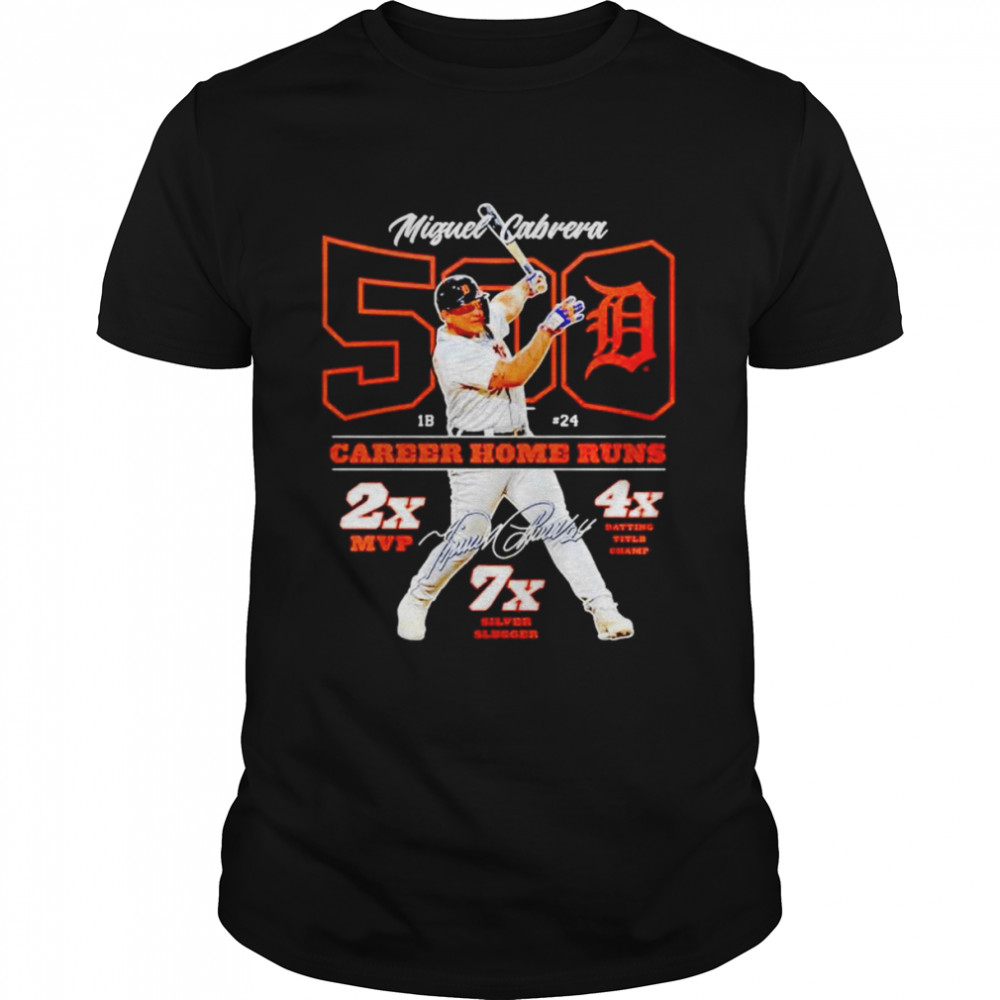 Miguel Cabrera Detroit Tigers 500 Career Home Runs Stats 22 Shirt