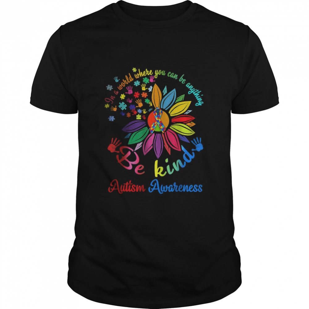 Puzzle Sunflower Be Kind Autism Awareness Mom Support T-Shirt