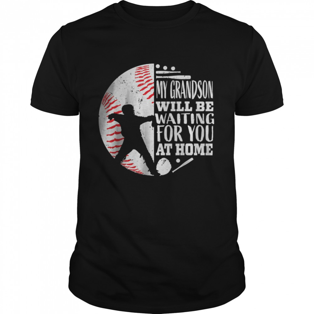 Baseball Catcher Grandma Grandpa Grandson Quote Graphic T-Shirt