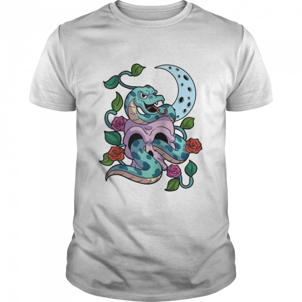 Kawaii Pastel Goth Snake Rose Moon Shirt