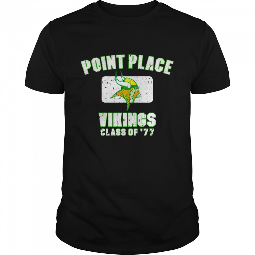 Topher Grace Wearing Point Place Vikings Class Of 77 shirt