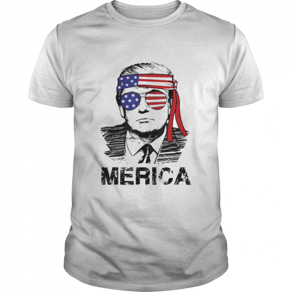 Trump 4Th Of July Merica Usa American Flag Vintage Shirt