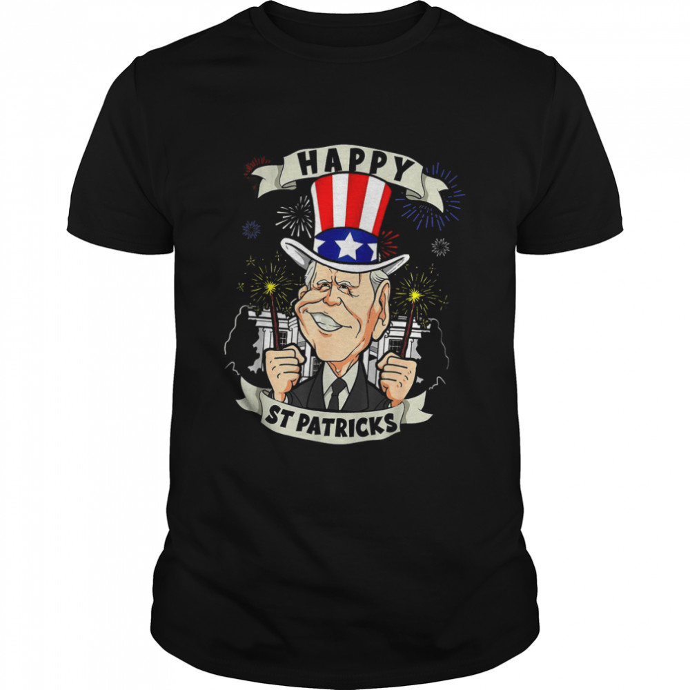 4th Of July Confused Joe Biden Happy St Patricks Day  Classic Men's T-shirt