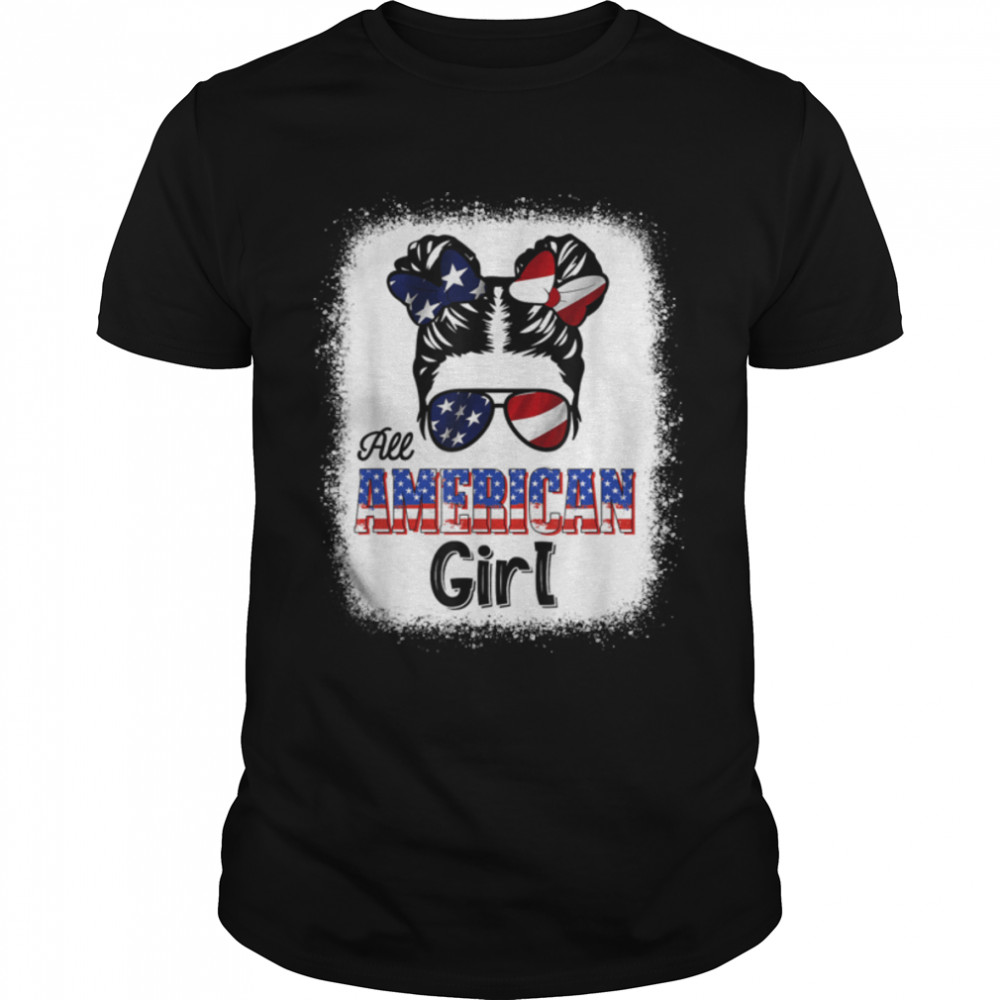 All American Girl 4th Of July Patriotic Boys Kids Sunglasses T-Shirt B09ZDC7JCK