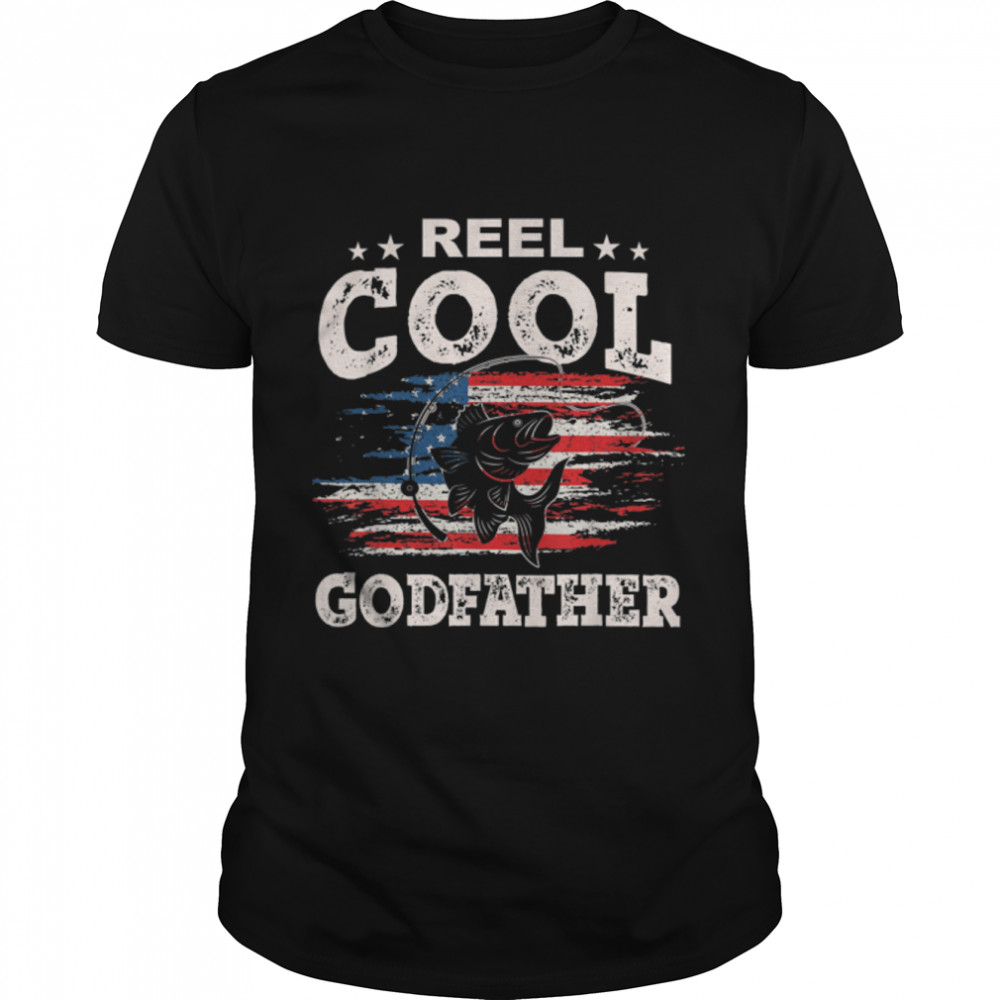 Mens Gift For Fathers Day Tee - Fishing Reel Cool Godfather T-Shirt B09ZDTGGR3