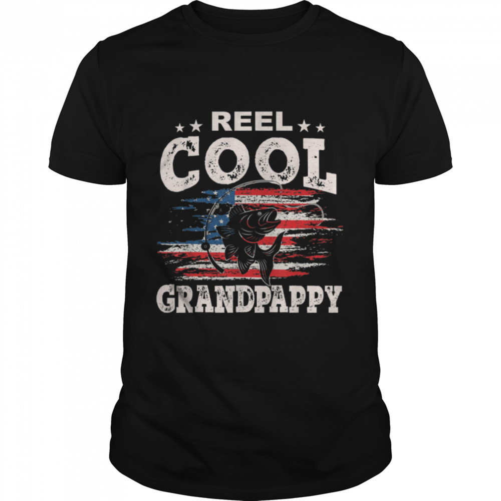 Mens Gift For Fathers Day Tee - Fishing Reel Cool Grandpappy T-Shirt B09Zdnfsr1