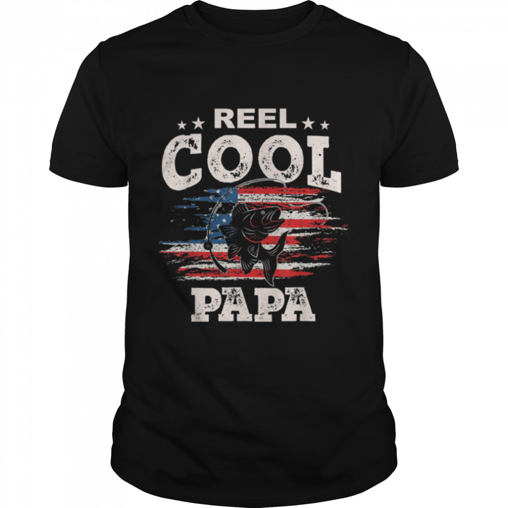 Mens Gift For Fathers Day Tee - Fishing Reel Cool Papa T-Shirt B09ZDYFMT5