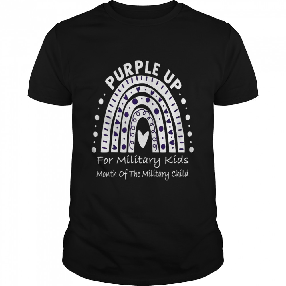 Purple Up For Military Month Military Child Rainbow Shirt