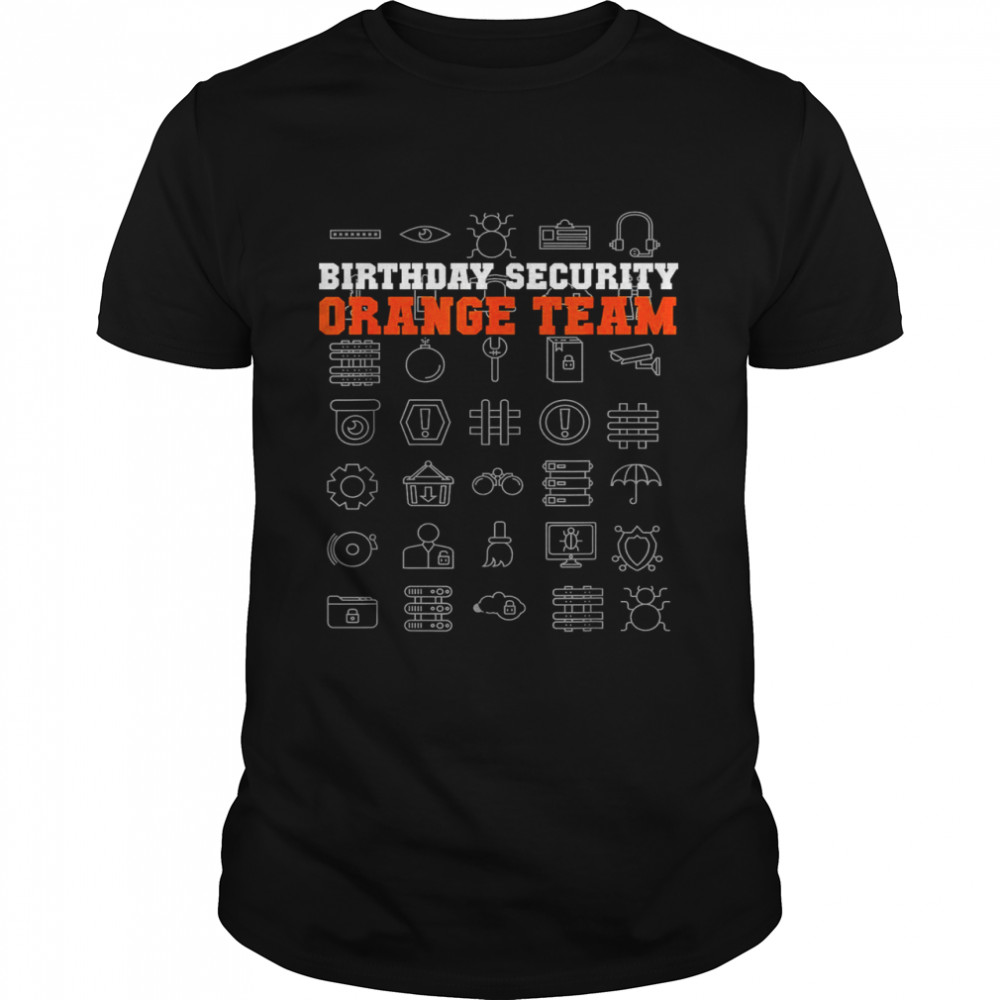 Birthday Security Squad Orange Team Checkpoint Barrier Shirt