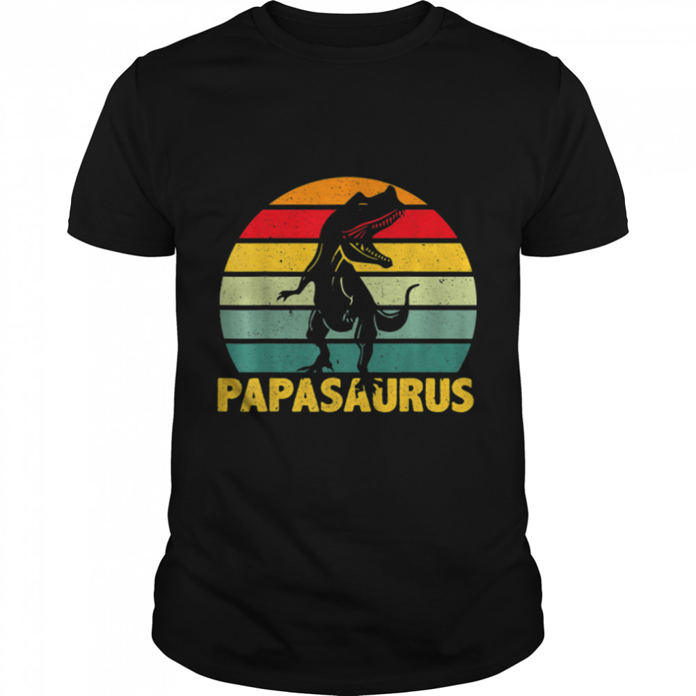 Papasaurus T-Rex Dinosaur Papa Saurus Father'S Day Dino Mens T-Shirt B09Zdyjq56