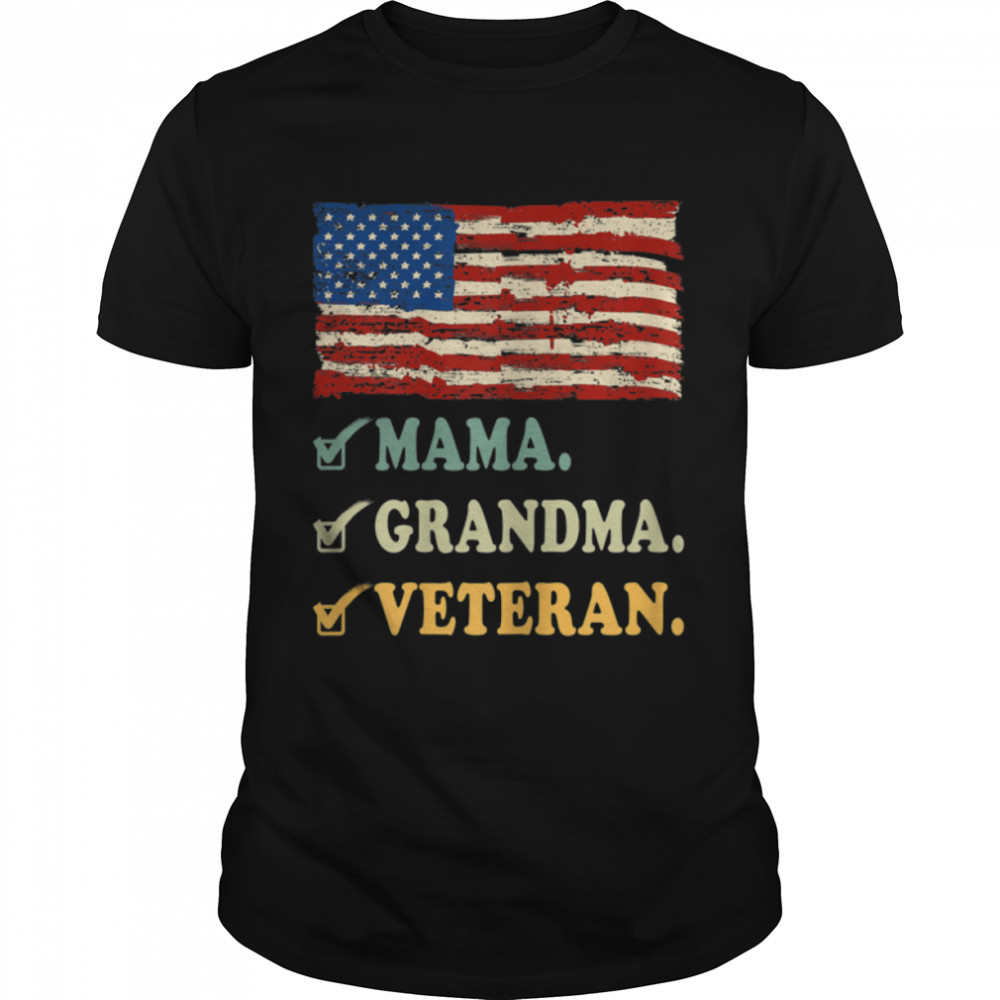 Womens Veterans Recognition Day Blessed Nana First Mama Now Grandma T-Shirt B09ZHPFH61