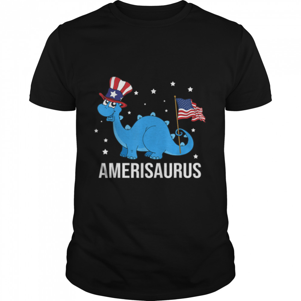 Amerisaurus Funny Dinosaur 4th of July Patriotic T-Shirt B09ZHNLRK4