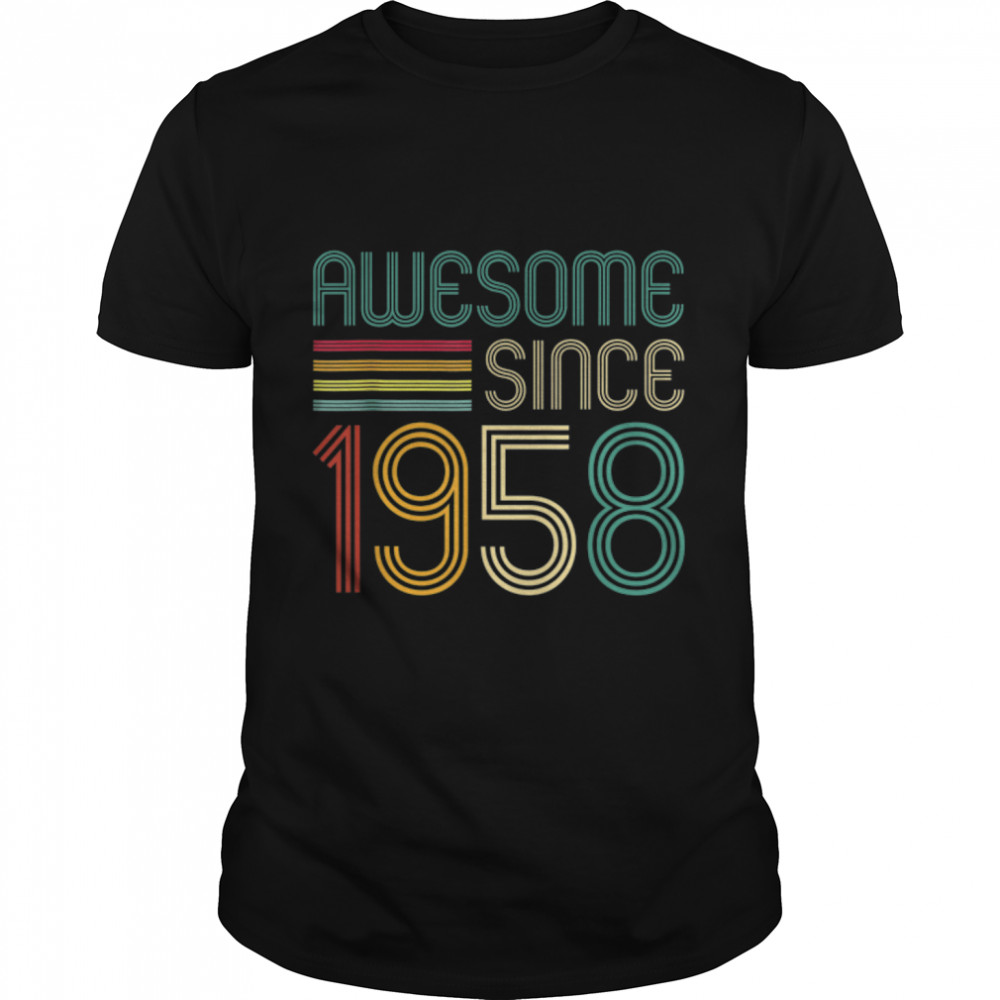 Awesome Since 1958 64Th Birthday Retro T-Shirt B09Zkwt265