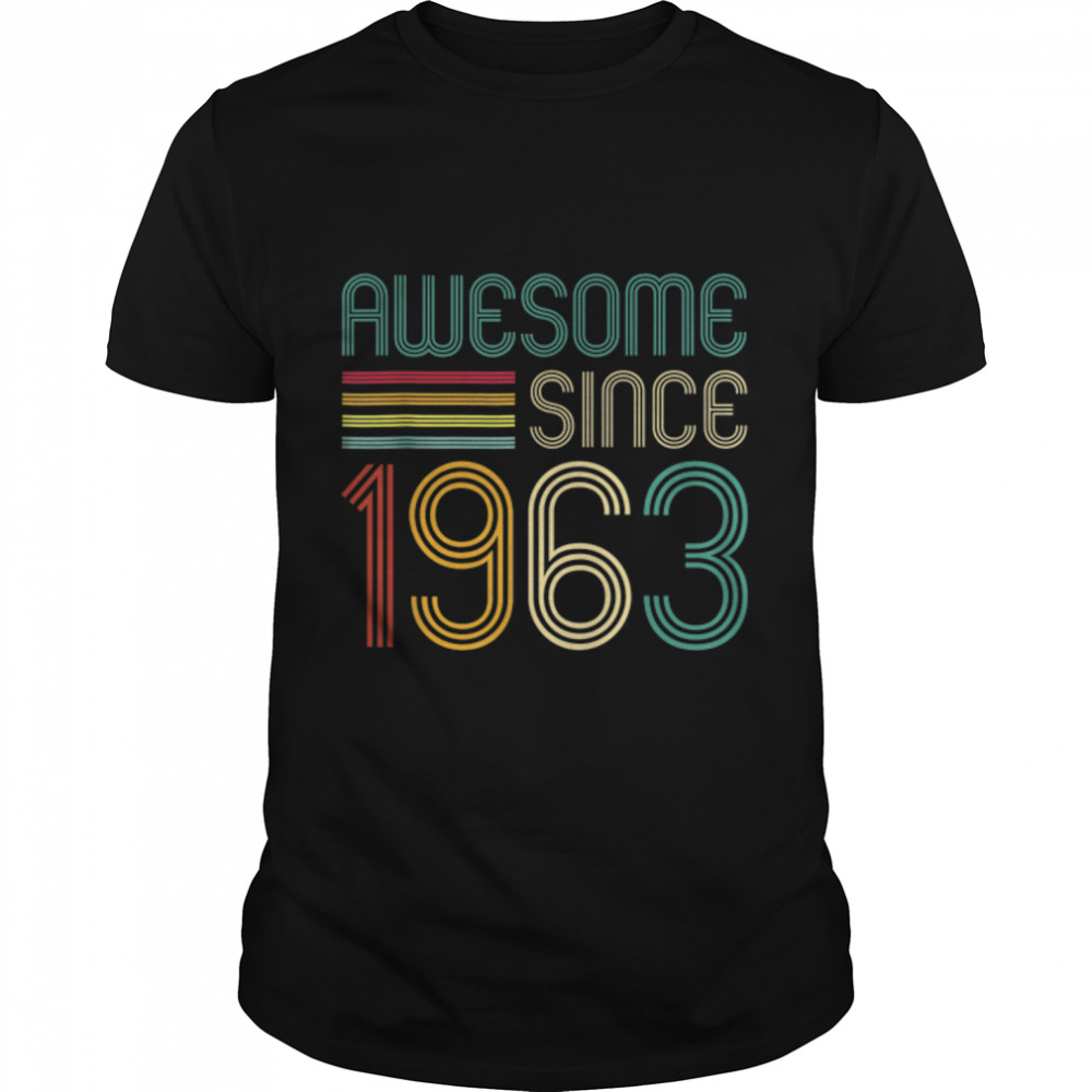 Awesome Since 1963 59th Birthday Retro T-Shirt B09ZKT4G2J