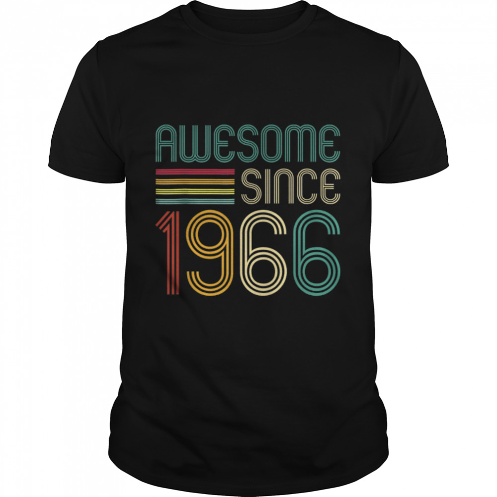 Awesome Since 1966 56th Birthday Retro T-Shirt B09ZKSXL3V
