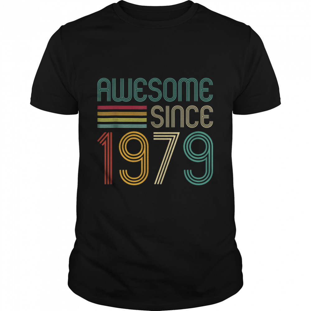 Awesome Since 1979 43rd Birthday Retro T-Shirt B09ZKV899Y