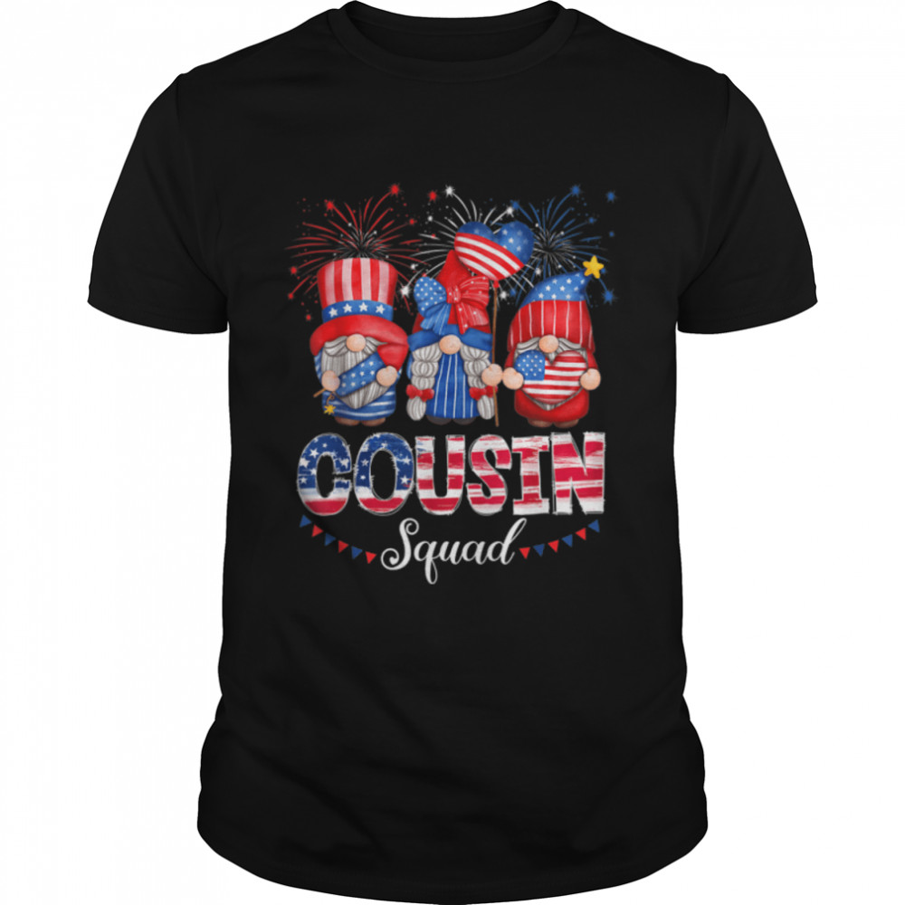 Cousin Squad Cute Gnomes Happy 4Th Of July Independence Day T-Shirt B09Zhmfhbx