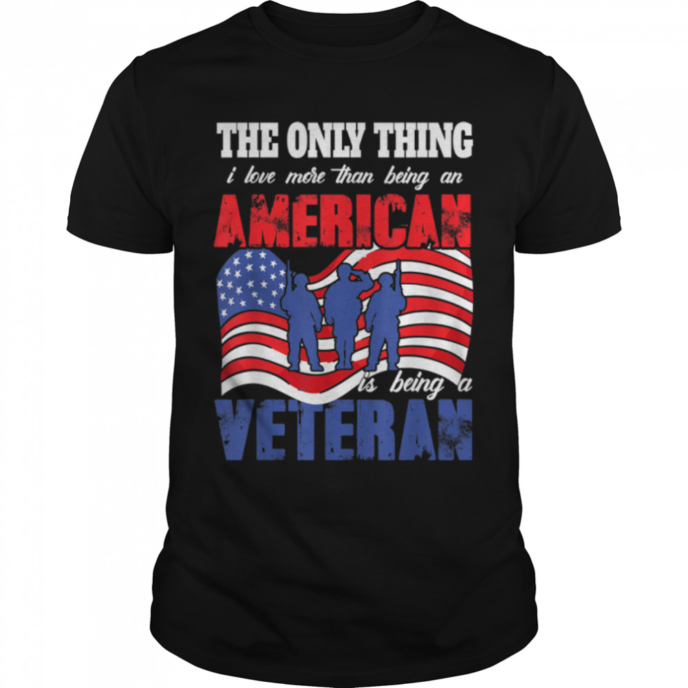 American Veteran U.s Flag Vintage Soldier T-Shirt B09Znspzq8